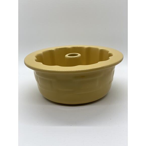 Longaberger BUTTERNUT Pottery FLUTED BUNDT CAKE PAN Single Server - Picture 3 of 8